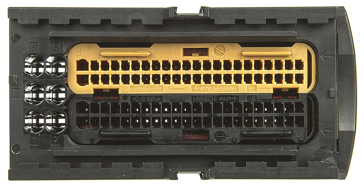 TE Connectivity, Micro Quadlok System Automotive Connector Socket Black, Brown Cable Mount 94 Way 284743-1