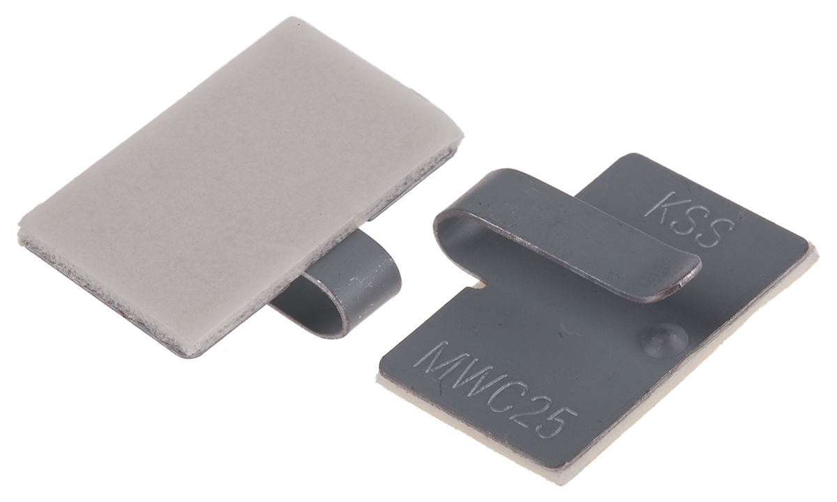 RS PRO White Metal Cable clip