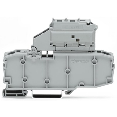 WAGO 2006-1631/099-000 TOPJOB S Series Grey, 6mm², 1-Level, Push In Termination, Fused, CSA