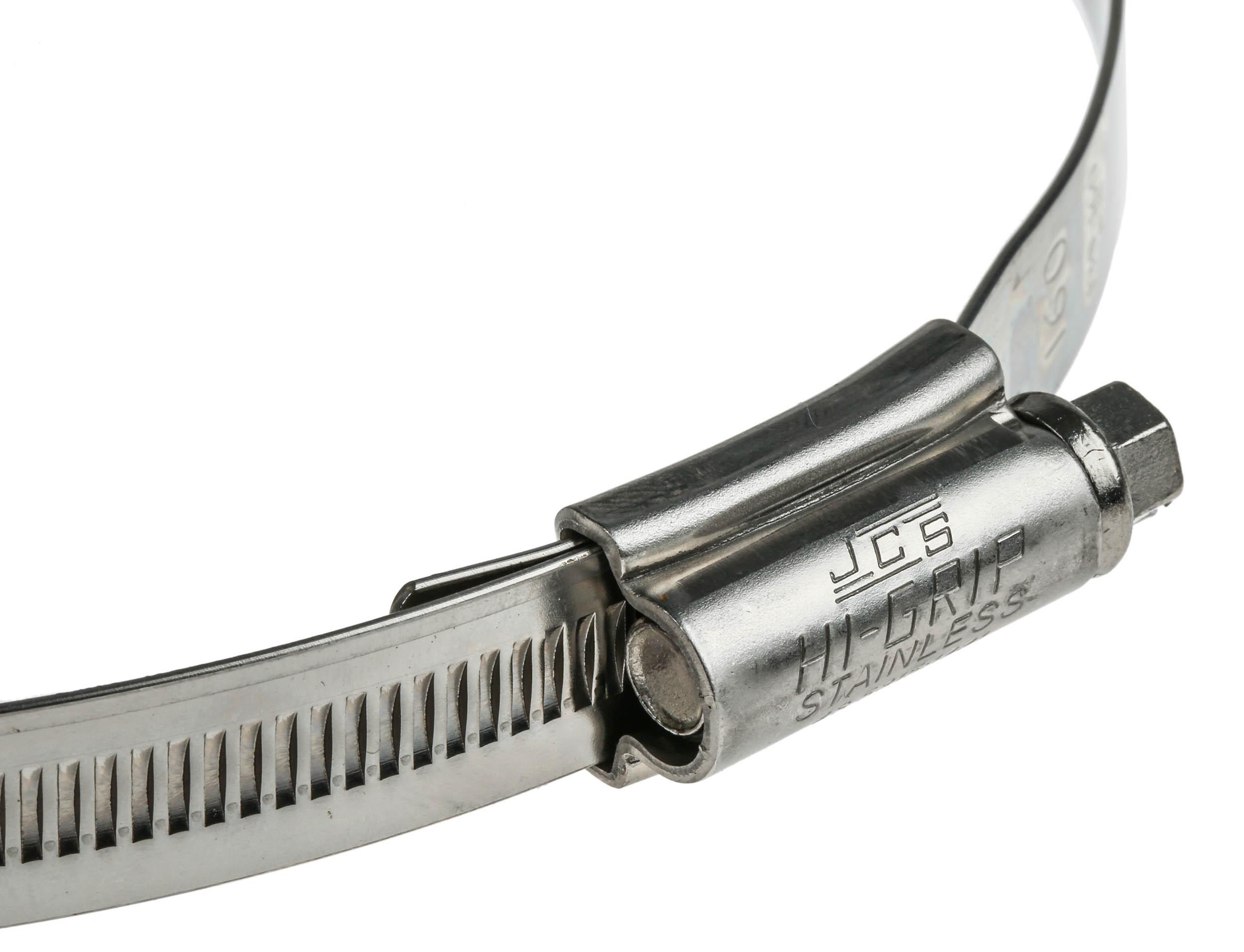 HI-GRIP Stainless Steel Slotted Hex Worm Drive, 13mm Band Width, 130 → 160mm ID