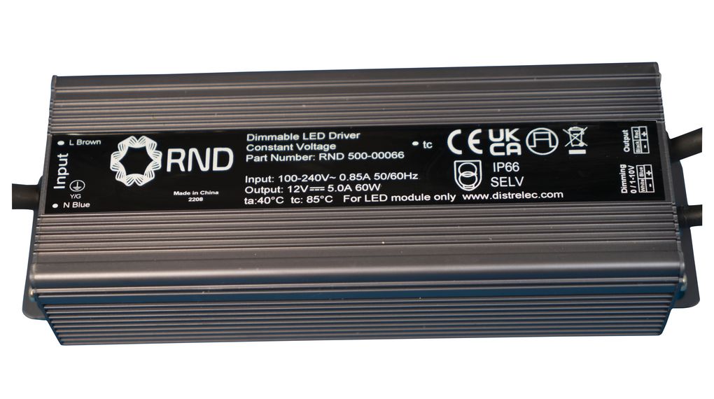 RND LED Driver, 24V Output, 60W Output, 2.5A Output, Constant Voltage
