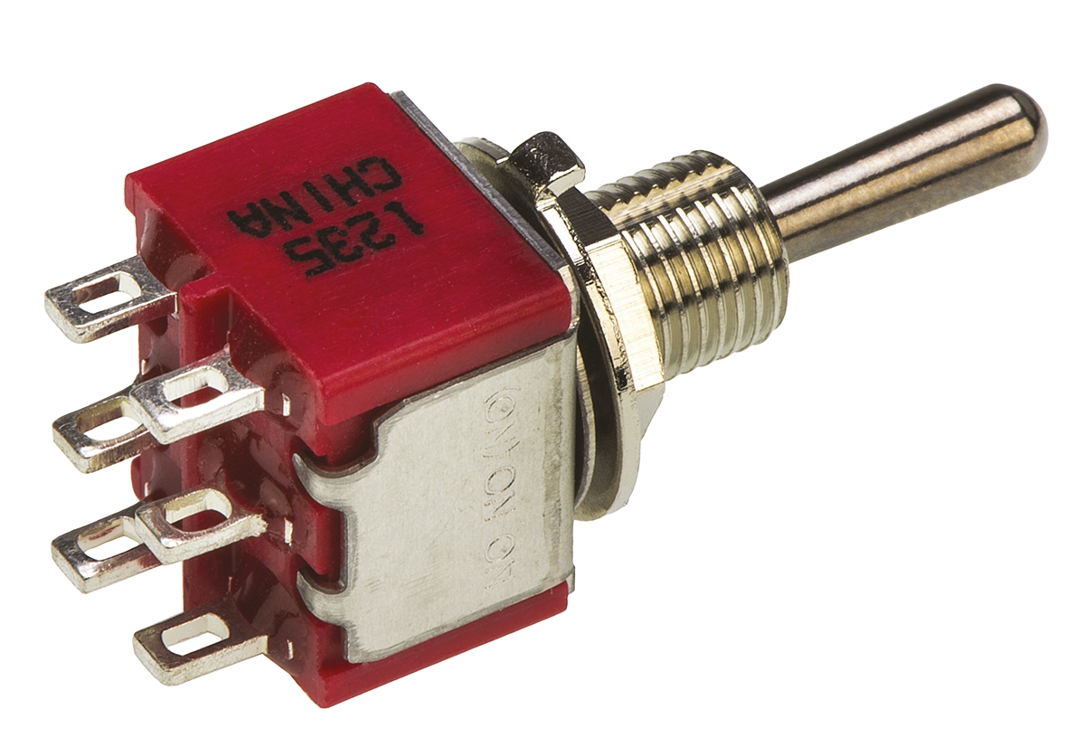 TE Connectivity Toggle Switch, Panel Mount, On-On-(On), DP3T, Solder Terminal, 120 ac/dc, 28V ac/dc