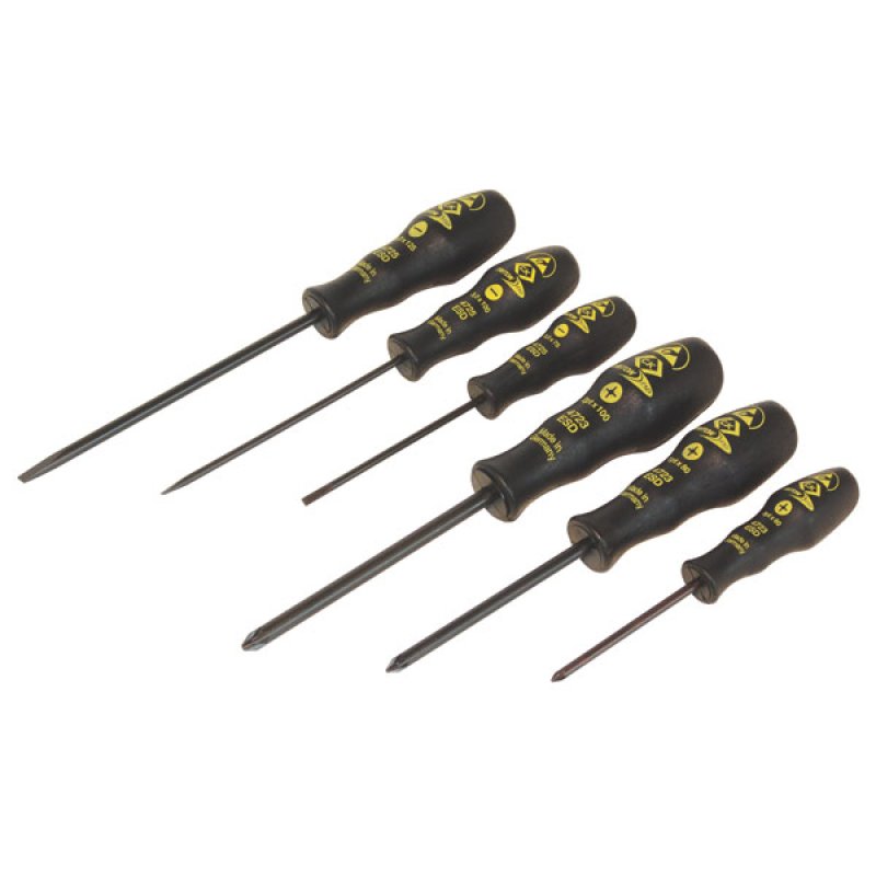 CK Phillips, Slotted Precision Screwdriver Set, 6-Piece, ESD-Safe