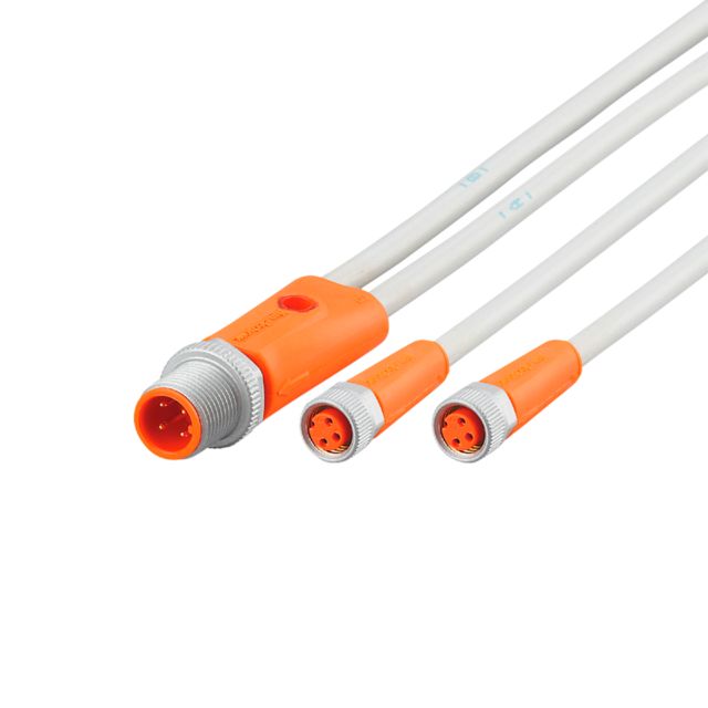 ifm electronic Male 1 way M12 to Female 2 way M8 Sensor Actuator Cable, 0.3 m