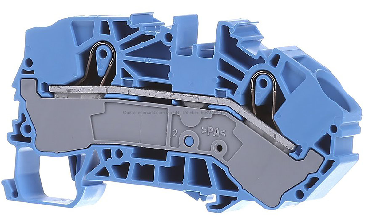 WAGO 2016-7604 TOPJOB S, 2016 Series Blue, 16mm², Single-Level, Push-In Cage Clamp Termination