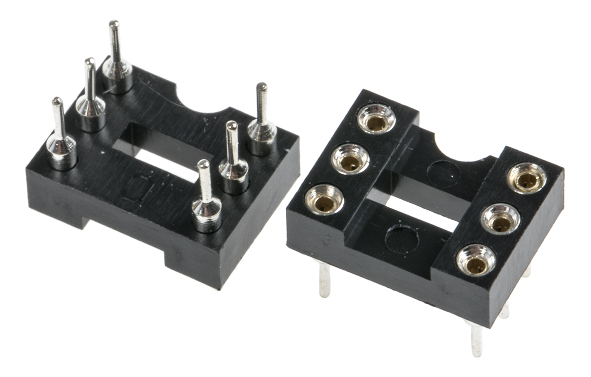 Winslow 2.54mm Pitch Vertical 6 Way, Through Hole Turned Pin Open Frame IC Dip Socket, 5A