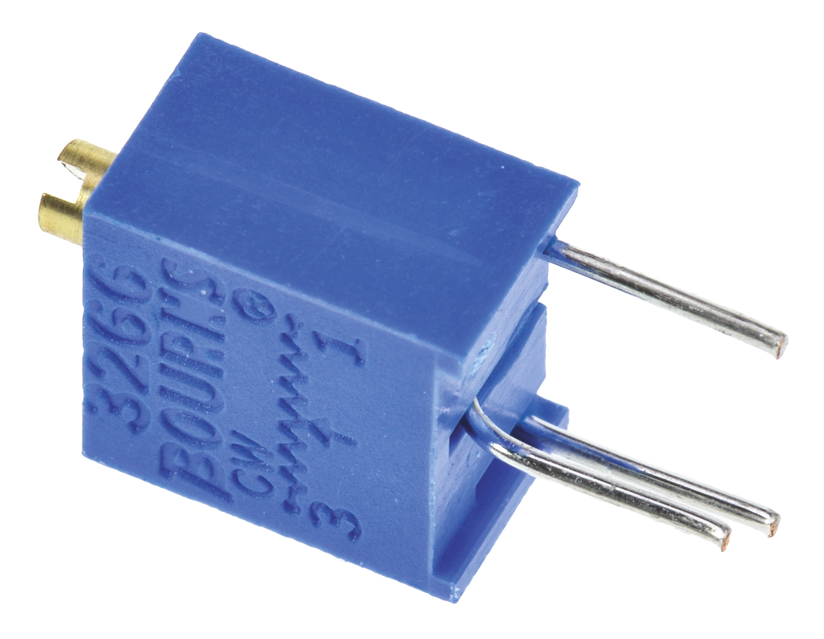 100Ω, Through Hole Trimmer Potentiometer 0.25W Top Adjust Bourns, 3266
