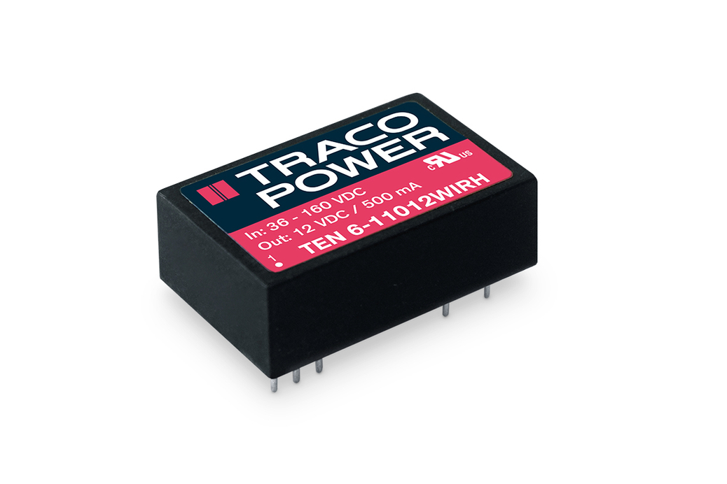 TRACOPOWER TEN 6WIRH Isolated DC-DC Converter, 3.3V dc/, 36 → 160 V dc Input, 6W, PCB Mount