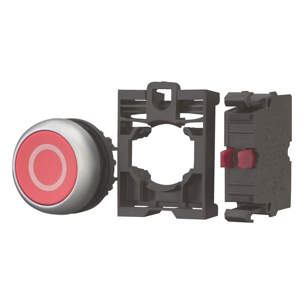 Eaton M22 Series Push Button, Momentary, 50mm Cutout, 1 NC, Red LED, IP67