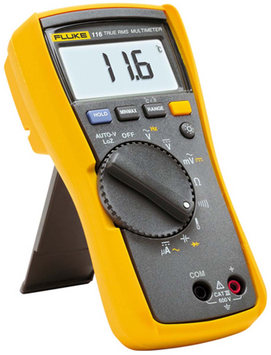 Fluke 116 Handheld Digital Multimeter, True RMS, 600μA ac Max, 600μA dc Max, 600V ac Max - RS Calibrated