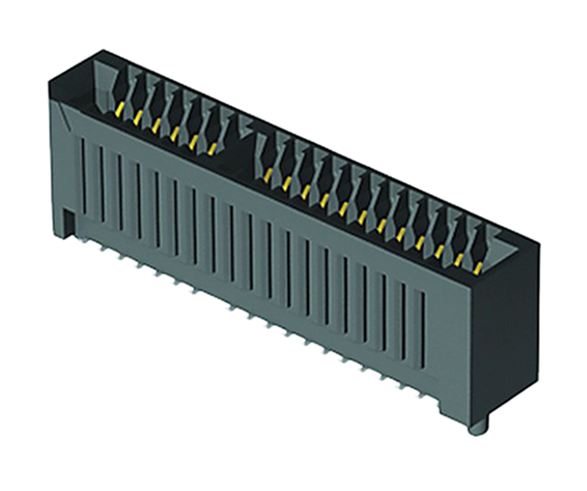 Samtec MECF Series Female Edge Connector, Surface Mount, 40-Contacts, 1.27mm Pitch, 2-Row, Solder Termination