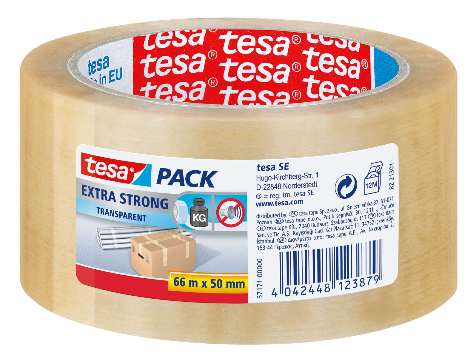 Tesa TESAPACK Transparent Packing Tape, 66mm x 50mm