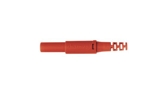 Schutzinger Red Male Banana Plug, 4 mm Connector, Screw Termination, 32A, 1000V, Nickel Plating