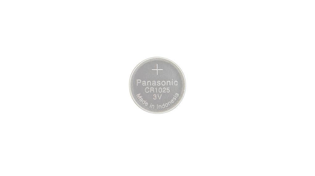 Panasonic CR1025 Button Battery, 3V, 10mm Diameter