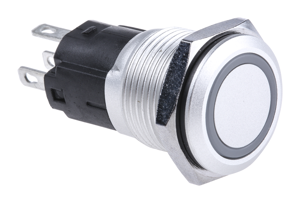 EAO 82 Series Illuminated Push Button Switch, Momentary, Panel Mount, 16mm Cutout, SPDT, Red LED, 12V, IP65, IP67
