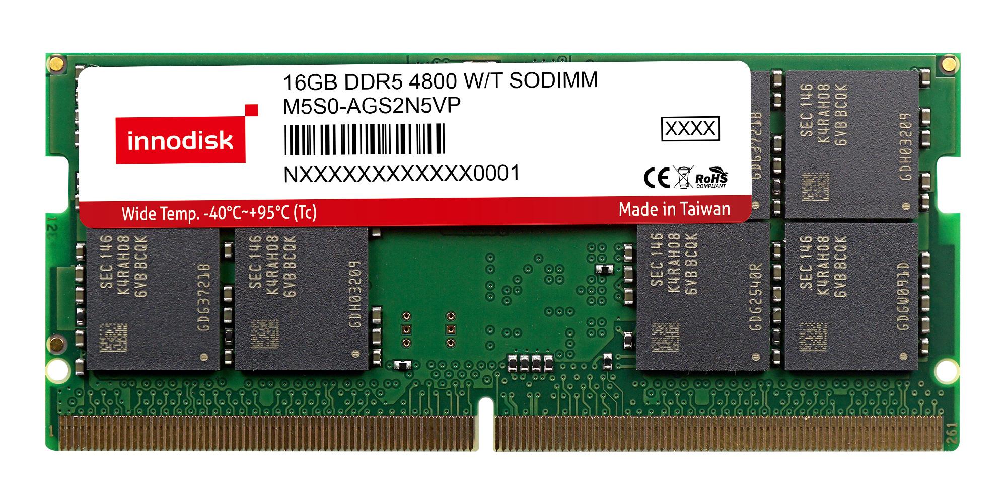 InnoDisk 16 GB DDR5 Laptop RAM, SODIMM, 1.1V