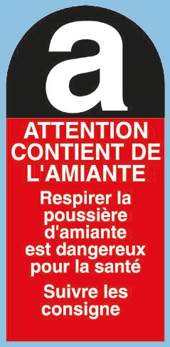 Brady Black/Red/White PET Safety Labels, Danger Amiante-Text