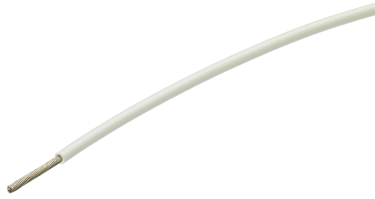 TE Connectivity FlexLite Series White 1 mm² Equipment Wire, 17 AWG, 19/0.25 mm, 100m, Polyolefin Insulation,