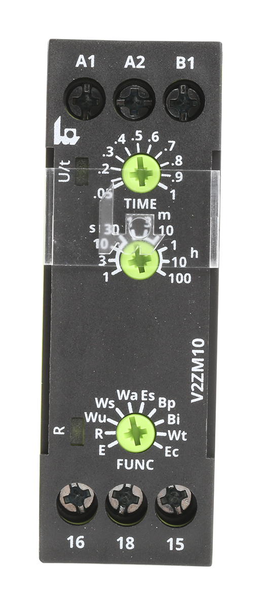 Tele V2ZM10 Series DIN Rail Mount Timer Relay, 12 → 240V ac/dc, 1-Contact, 0.05 → 1s, SPDT