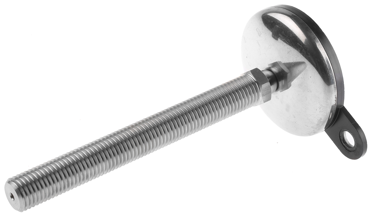 Nu-Tech Engineering M24 Stainless Steel Adjustable Foot, 1000kg Static Load Capacity 3.5° Tilt Angle