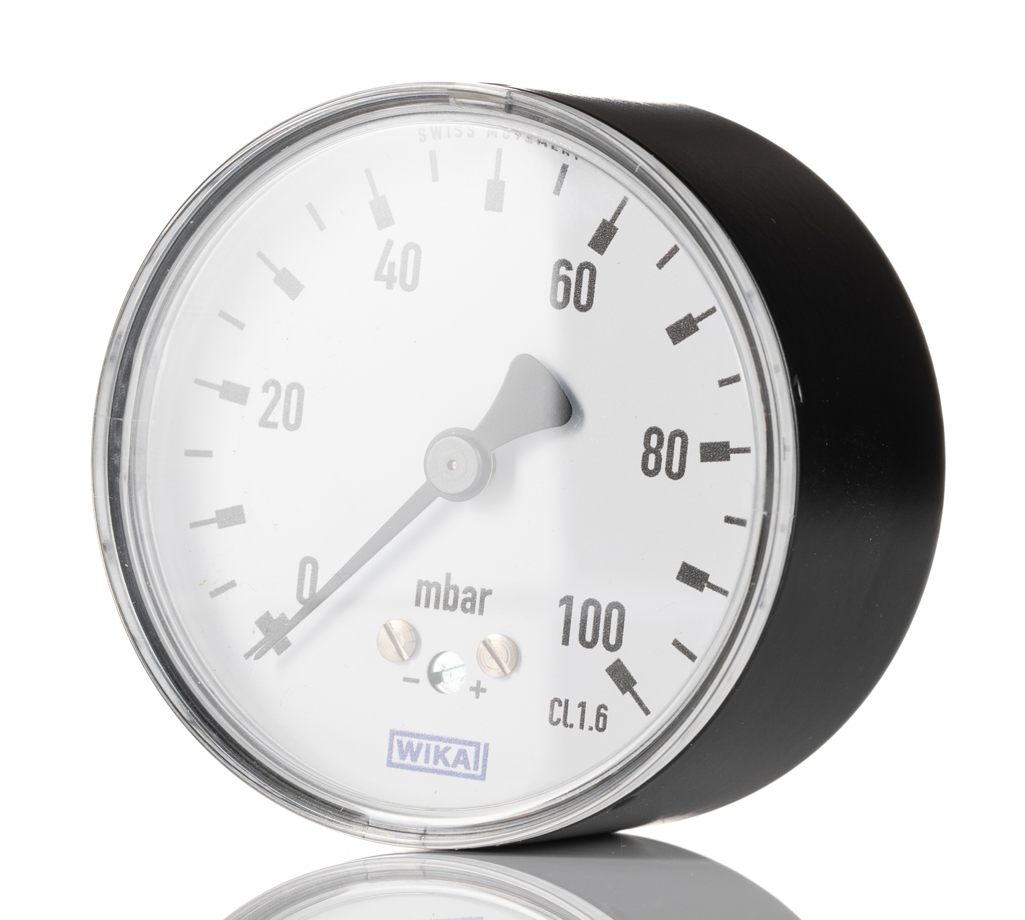 WIKA G 1/4 Analogue Pressure Gauge 100mbar Back Entry 63mm Outside Diameter