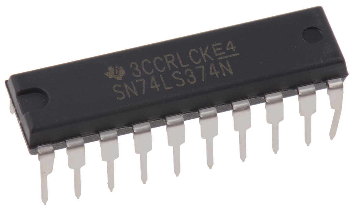 Texas Instruments SN74LS374N Octal D Type Flip Flop IC, 3-State, 20-Pin PDIP