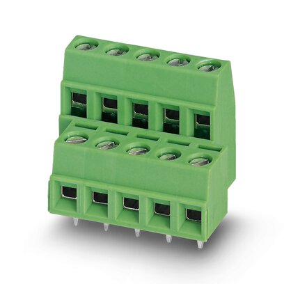 Phoenix Contact 5/ 8-5, 08, MKKDSN 1 Series PCB Terminal Block, 16-Contact, 5.08mm Pitch, Solder Mount, 2-Row, Screw