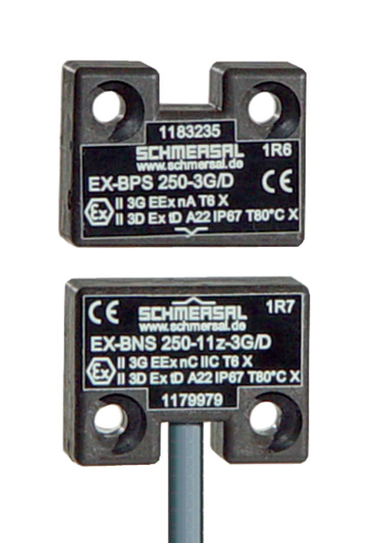 Schmersal EX-BNS 250 Series Flush Magnetic Non-Contact Safety Switch, 24V dc, Reinforced Thermoplastic Housing, NO/NC,