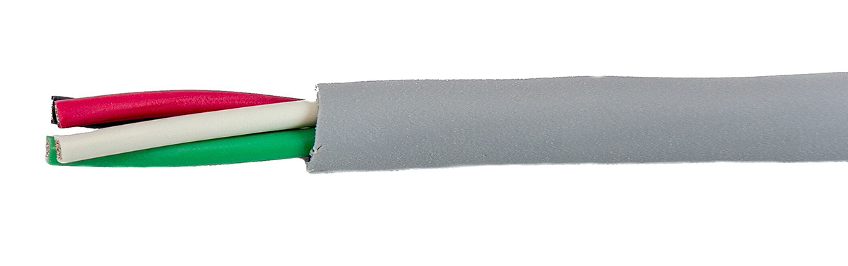 Alpha Wire Ecogen Ecocable Mini Control Cable, 4 Cores, 0.09 mm² 28 AWG, Unscreened, 30 m, Grey Modified Polyphenylene