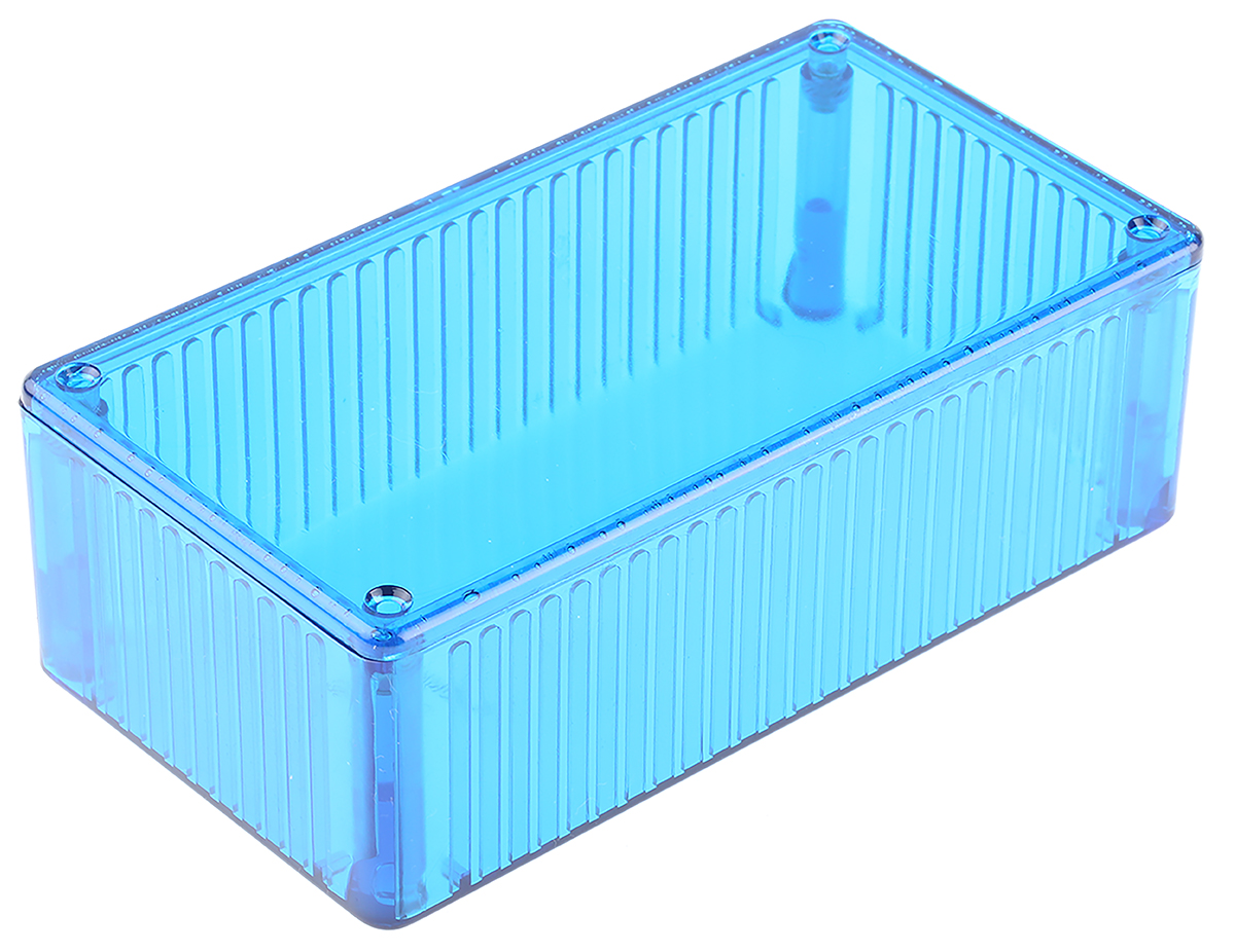 Hammond 1591 Series Transparent Blue Polycarbonate Enclosure, IP54, Transparent Blue Lid, 150 x 80 x 46mm