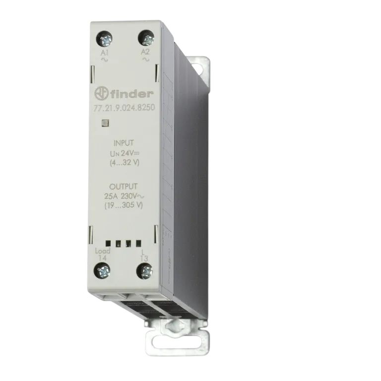 Finder 77 Series Series Solid State Relay, 25 A Load, DIN Rail Mount, 230 V ac/dc Load, 230 V ac/dc Control