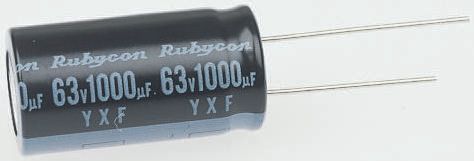 Rubycon 470μF Aluminium Electrolytic Capacitor 16V dc, Radial, Through Hole - 16YXF470MEFC10X12.5