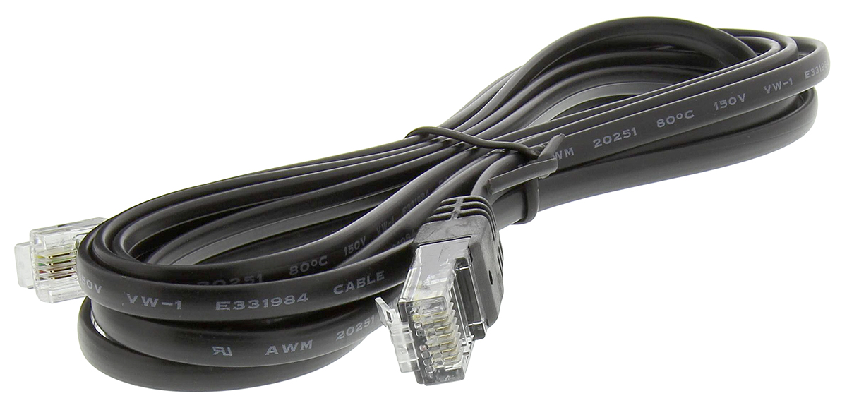 Decelect, 3m Cat5, Black RJ11 to Male RJ45 Male, Terminated