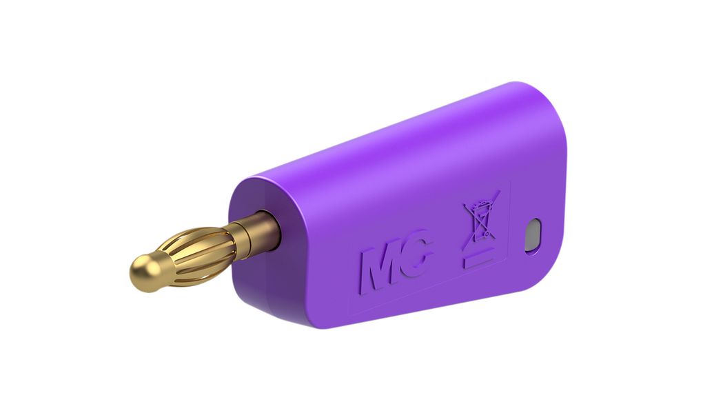 Staubli Violet Plug Banana Plug, 4 mm Connector, Solder Termination, 32A, 30 → 60V, Gold Plating