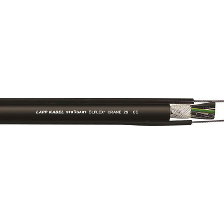 Lapp ÖLFLEX CRANE 25 Control Cable, 8 Cores, 1.5 mm² CSA 15 AWG, Unscreened, 10 m, Black Polyvinyl Chloride Sheath