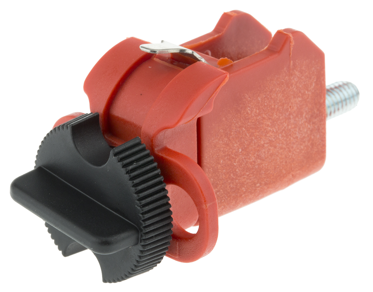 Brady Red 2-Lock Glass-Reinforced Nylon Miniature Circuit Breaker Switch Lockouts, 7.14mm Shackle