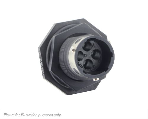 Souriau Sunbank by Eaton Circular Connector, 4 Contacts, Panel, Standard Connector, Plug, Male, IP68, IP69K, UTGX Series