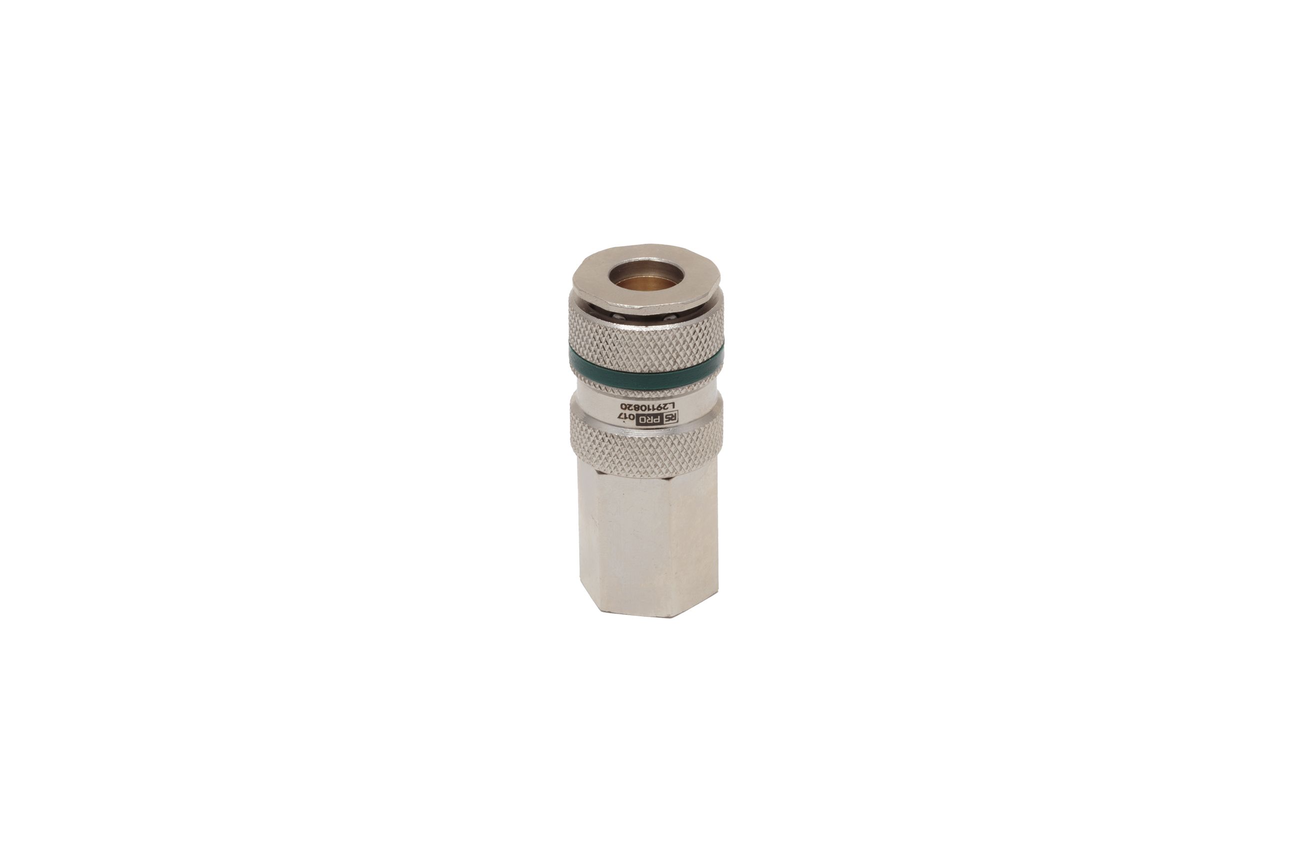 RS PRO Brass, Steel Female Pneumatic Quick Connect Coupling, 3/8 in BSP Female Threaded