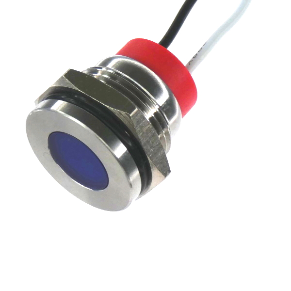 CML Innovative Technologies PL14SL Series Red Panel LED, 240V, 14mm Mounting Hole Size, Lead Wires Termination, IP67