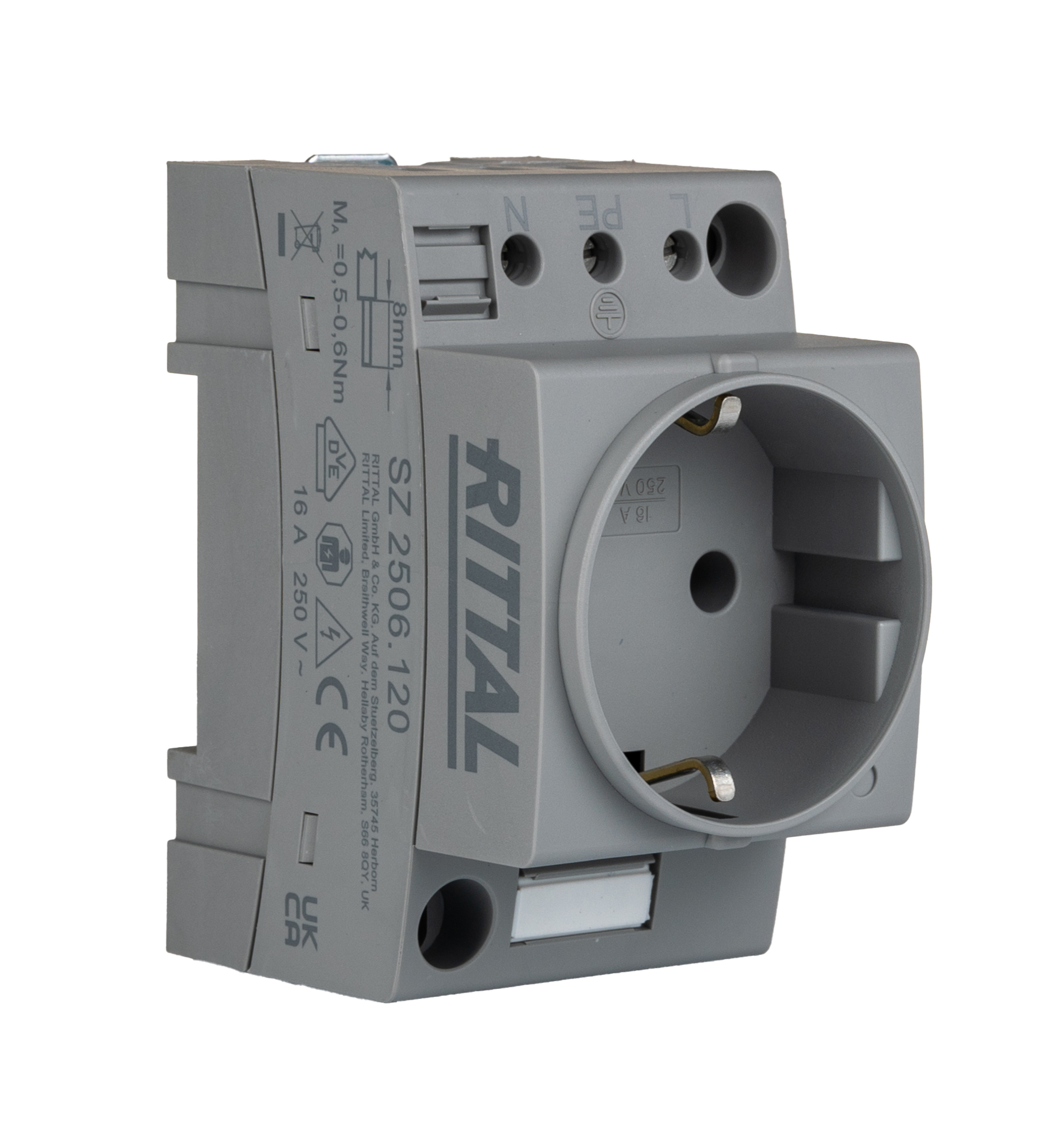 Rittal Grey Plug Socket, 16A