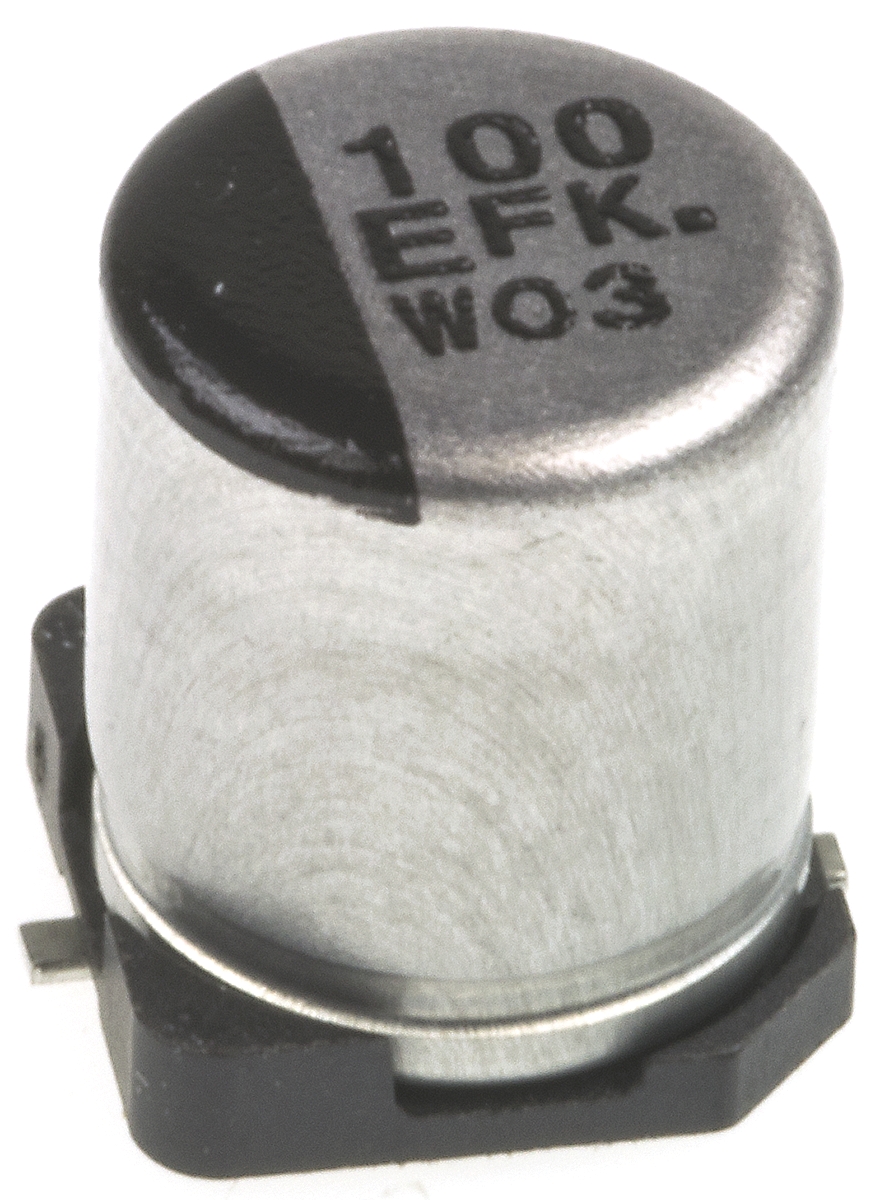 Panasonic 100μF Aluminium Electrolytic Aluminium Electrolytic Capacitor 25V dc, Surface Mount - EEEFK1E101XP