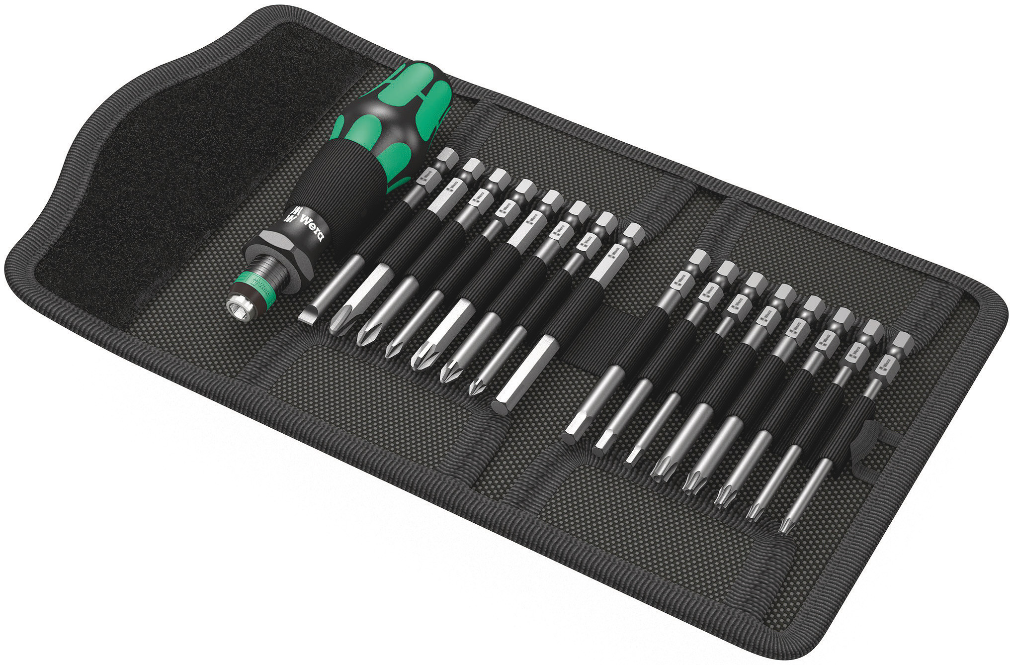 Wera Hexagon; Slotted; Pozidriv; Phillips; Torx; Torx BO Interchangeable Screwdriver Set, 17-Piece
