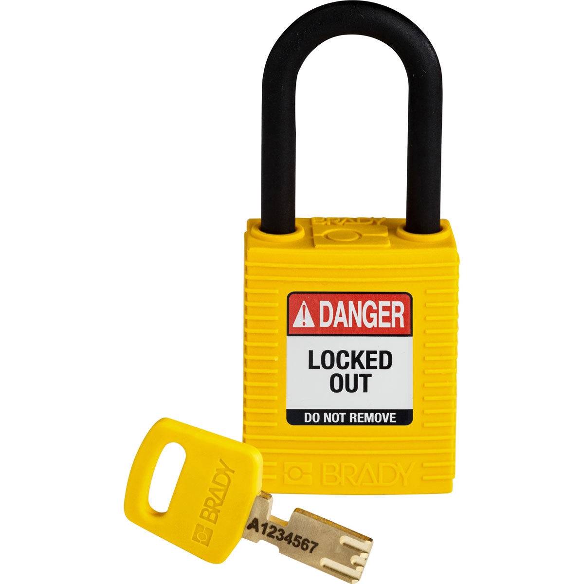 Brady LOTO-101 Key Weatherproof Nylon, Plastic Padlock, 6.35mm Shackle, 38.00mm Body