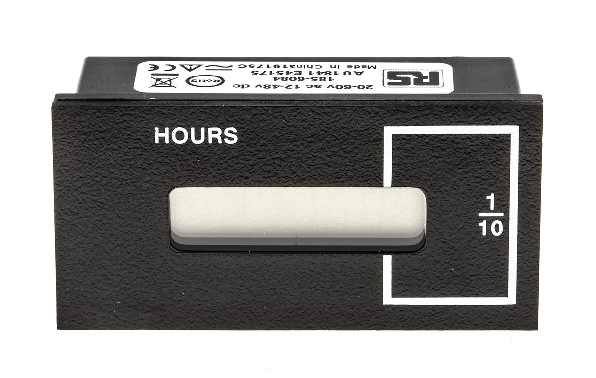 Curtis Hour Meter, 6 Digit LCD, 12 → 48 V dc, 20 → 60 V ac