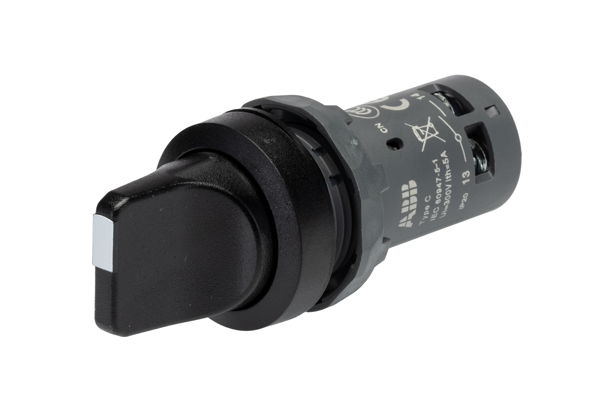 ABB Short Handle Selector Switch - (1NO+1NC) 2 Positions