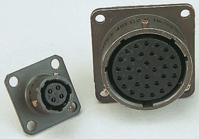 ITT Cannon, KPT, Copper Alloy 26 Way Box Mount MIL Spec Circular Connector Receptacle, Socket Contacts,Shell Size 16,