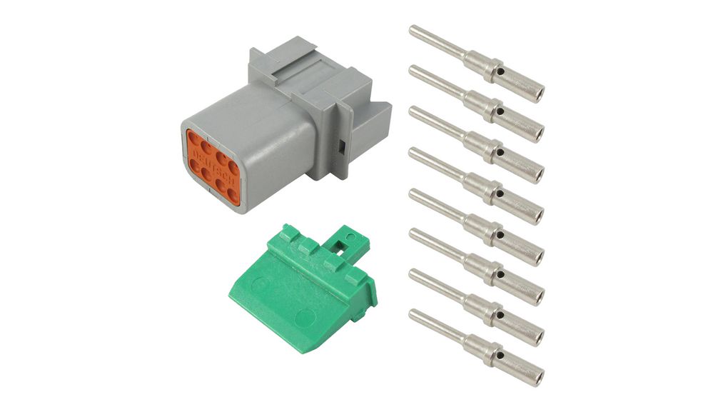 Deutsch, DT Automotive Connector Plug Grey Wire Mount 8 Way DT04-08PA-KIT