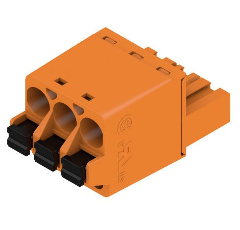 Weidmuller, 5.08mm Pitch, BL 5.08, 3 Way, , Pluggable Terminal Block, Plug, Cable Mount, Push In Termination, 1013690000
