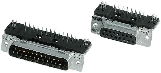 TE Connectivity Amplimite HD-20 9 Way Right Angle Through Hole D-sub Connector Socket, 2.74mm Pitch, with 4-40 UNC