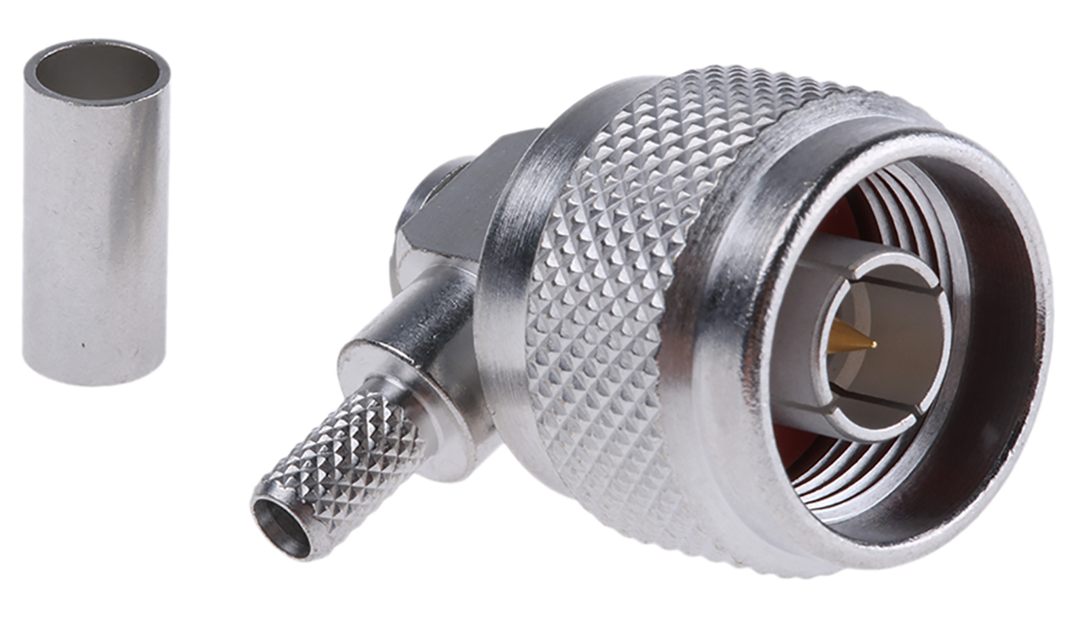 Radiall, Plug Cable Mount N Connector, 50Ω, Crimp Termination, Right Angle Body